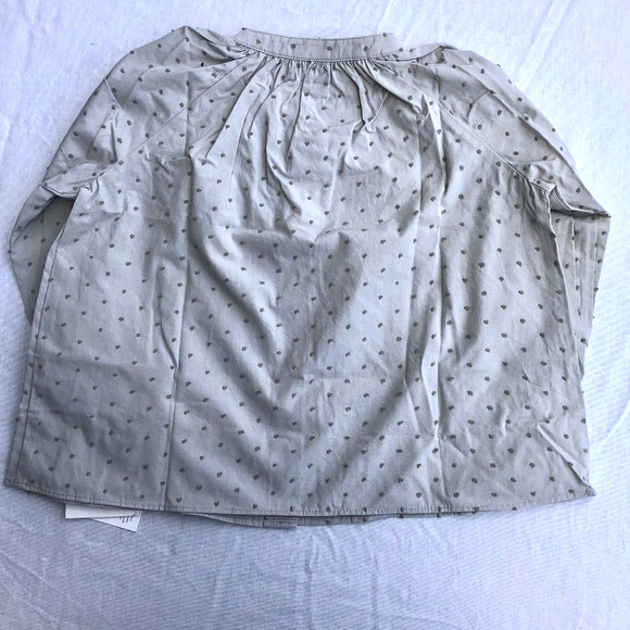 Victoria Beckham Gray Swiss Dot Button Down Shirt New L - Picture 2 of 6